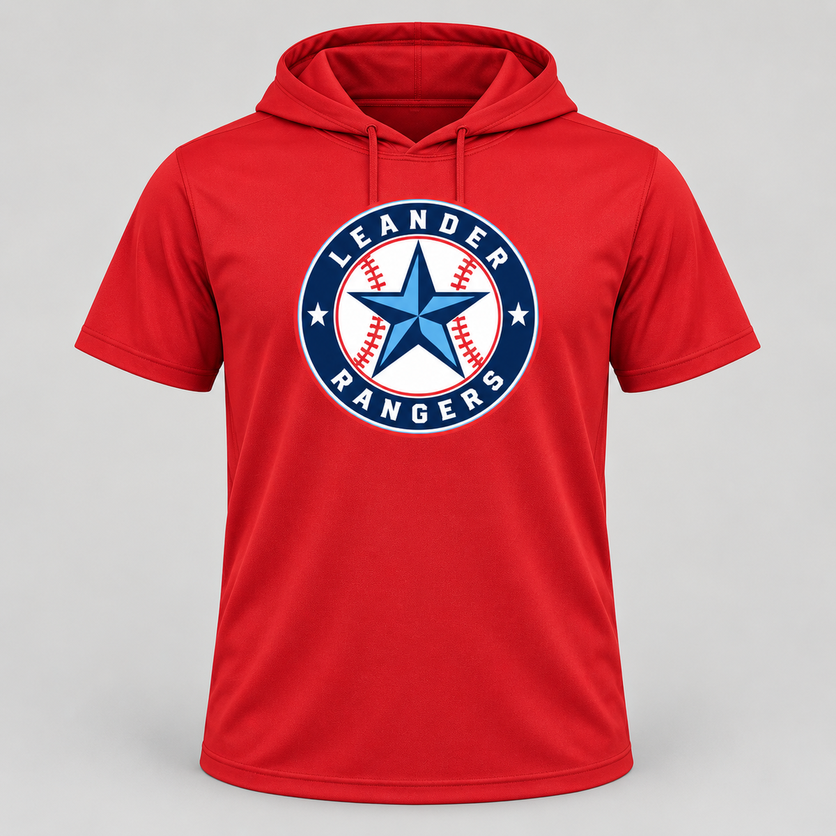 Leander Rangers Red Short Sleeve Hooded Performance Shirt