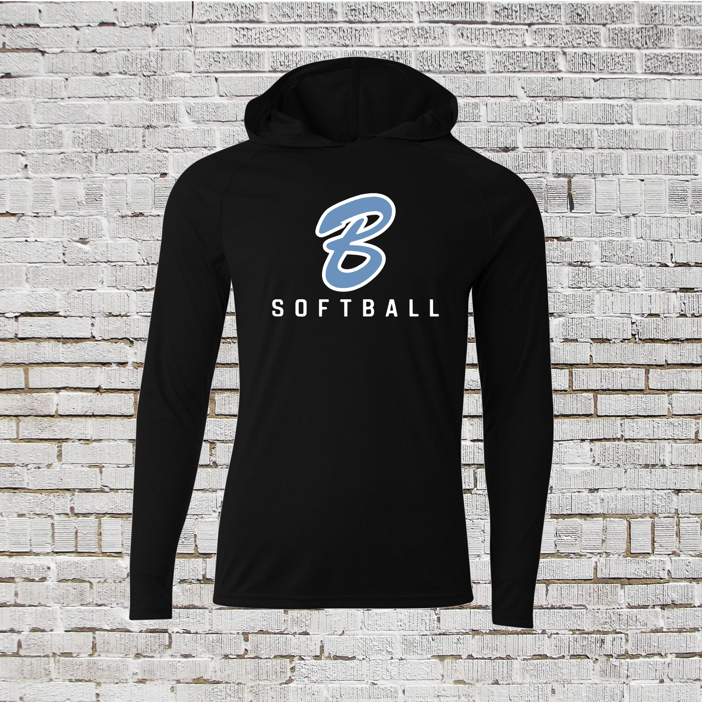 Bombers Softball Black Long Sleeve Hooded Shirt – Performance Softball Hoodie