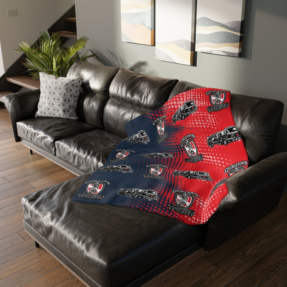 Georgetown Fire Department 2 Sided Velveteen Blanket, Custom Name Blanket