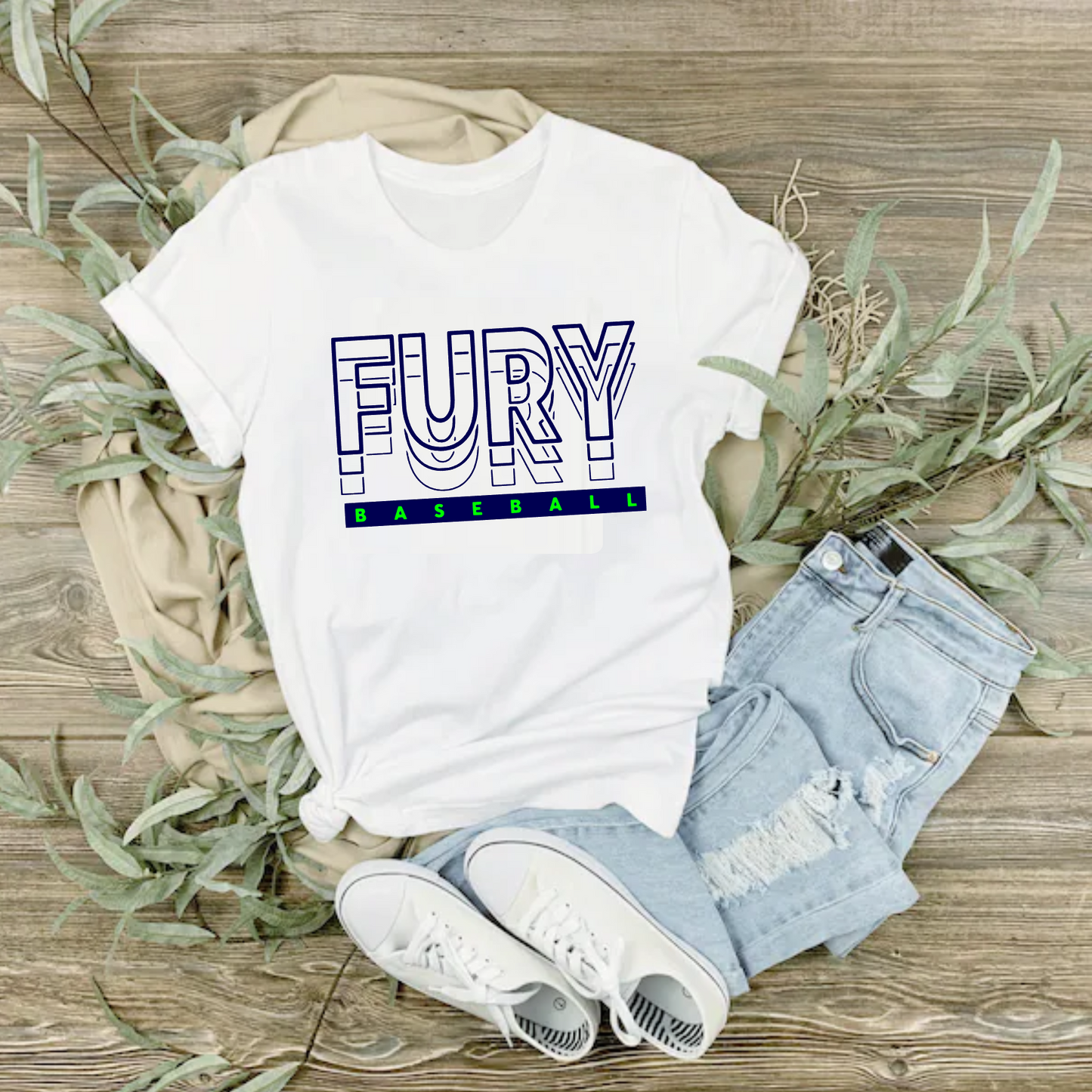 Bella and Canvas Fury Baseball Tee, Fury Shirt, Fury Spiritwear