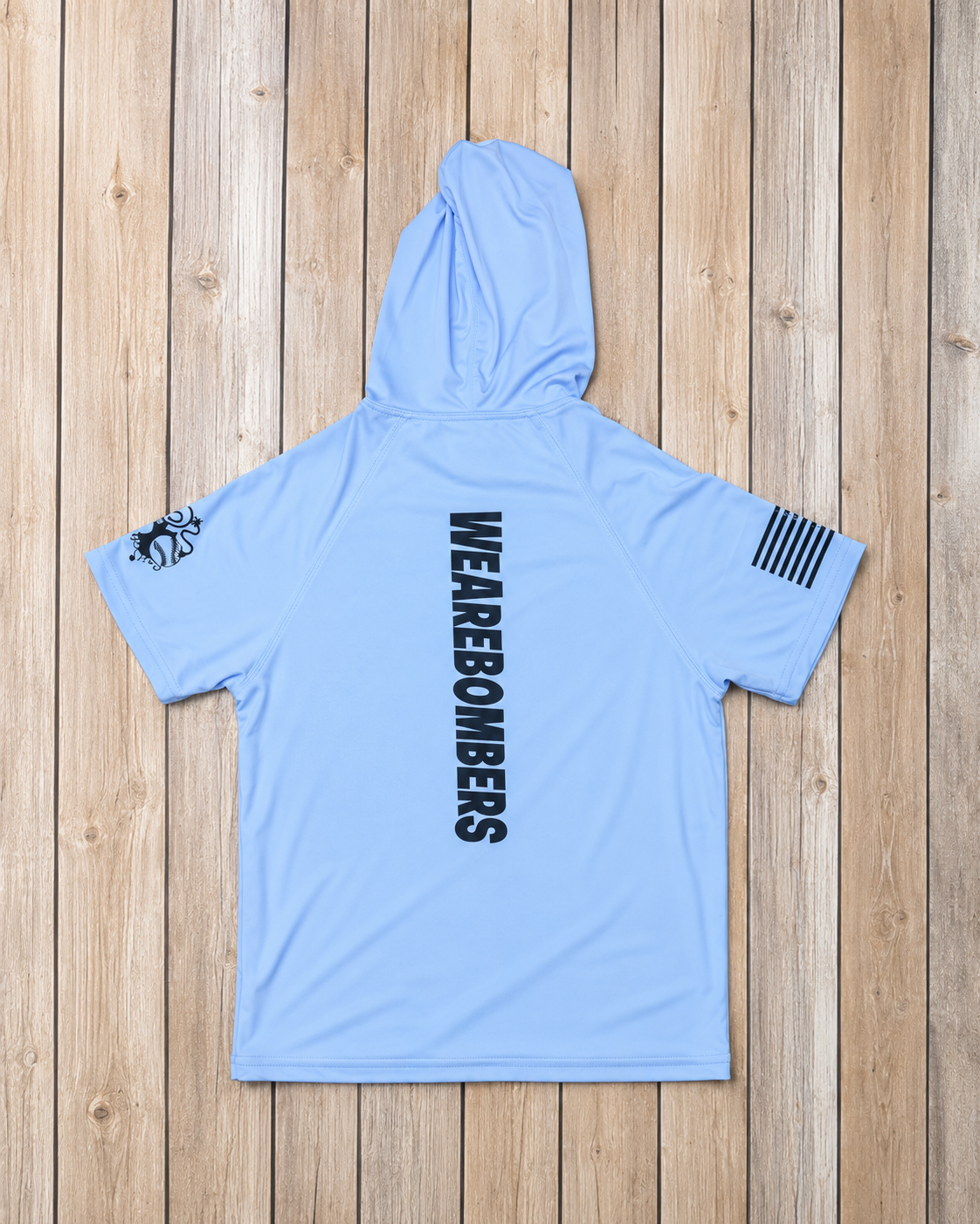 We Are Bombers Short Sleeve Hoodie, Bombers Baseball Hoodie Tshirt, Blue Hooded Tee