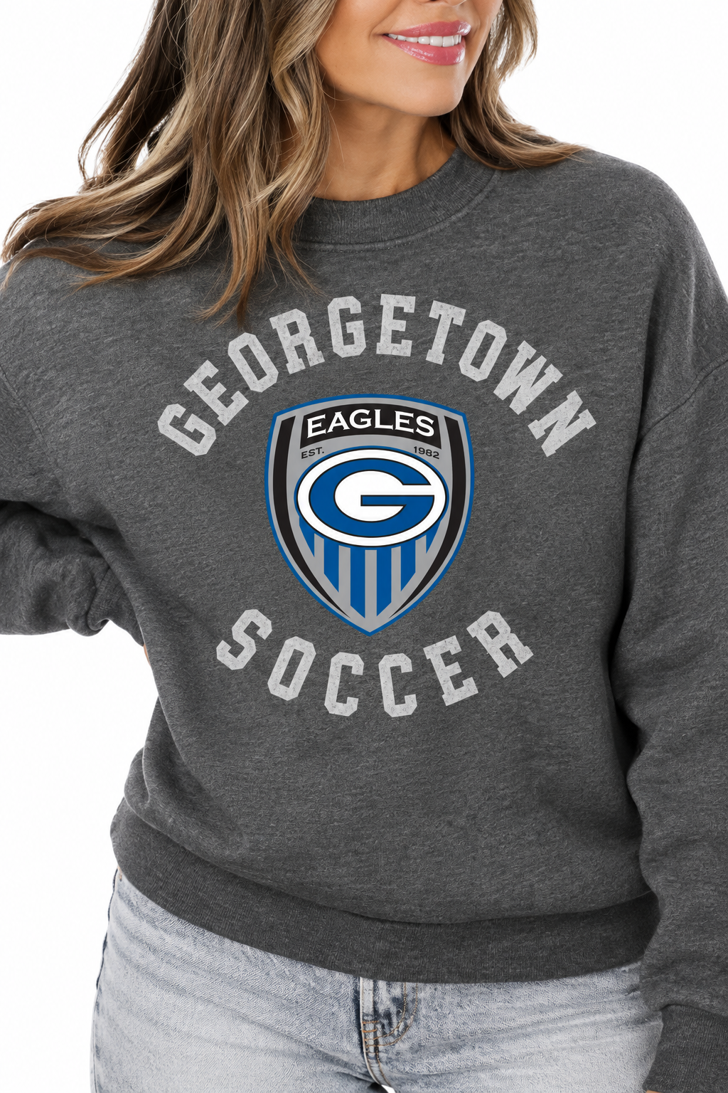Vintage Georgetown Eagles Soccer Crewneck Sweatshirt