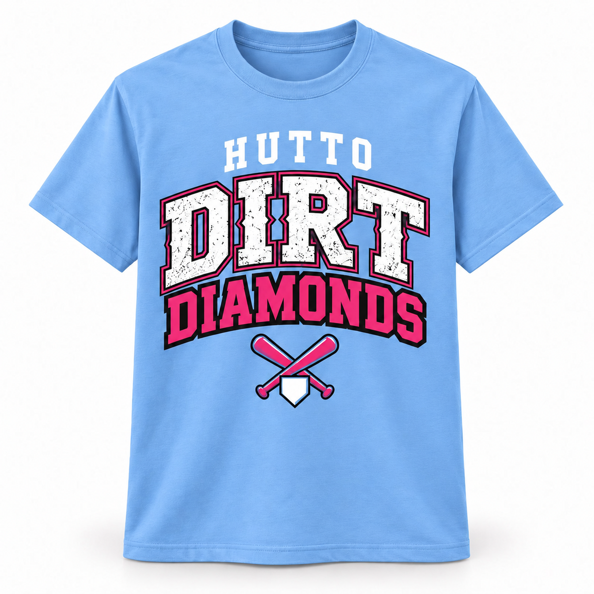 Hutto Dirt Diamonds Carolina Blue Collegiate Tee
