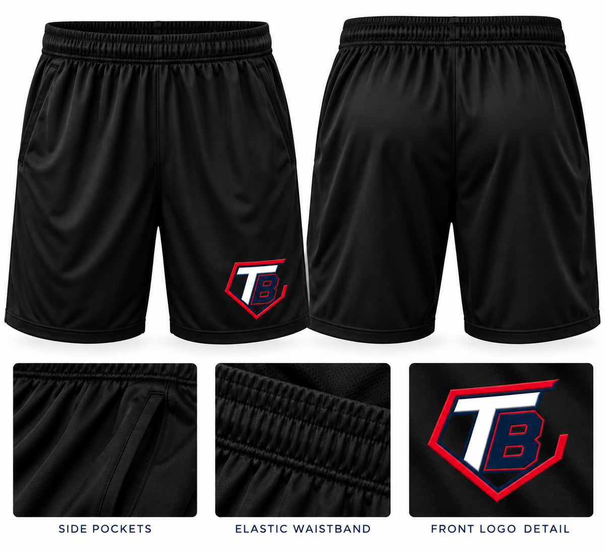 Torque Baseball Black Shorts