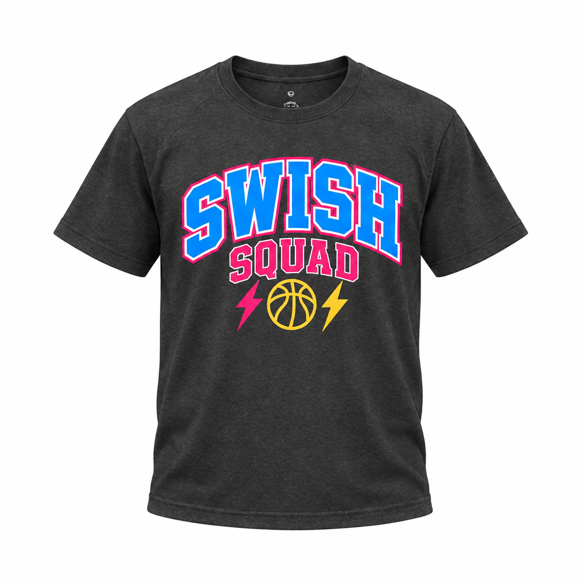 Swish Squad Varsity Tee – Charcoal