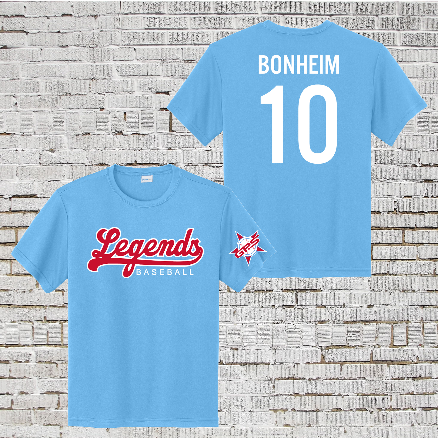 Light Blue Legends Baseball Shirt, Legends Drifit Tee