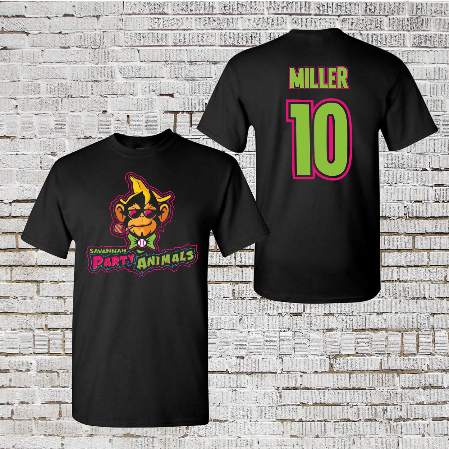 Black Party Animals Tshirt, Name/Number Shirt, Animals Baseball Shirt