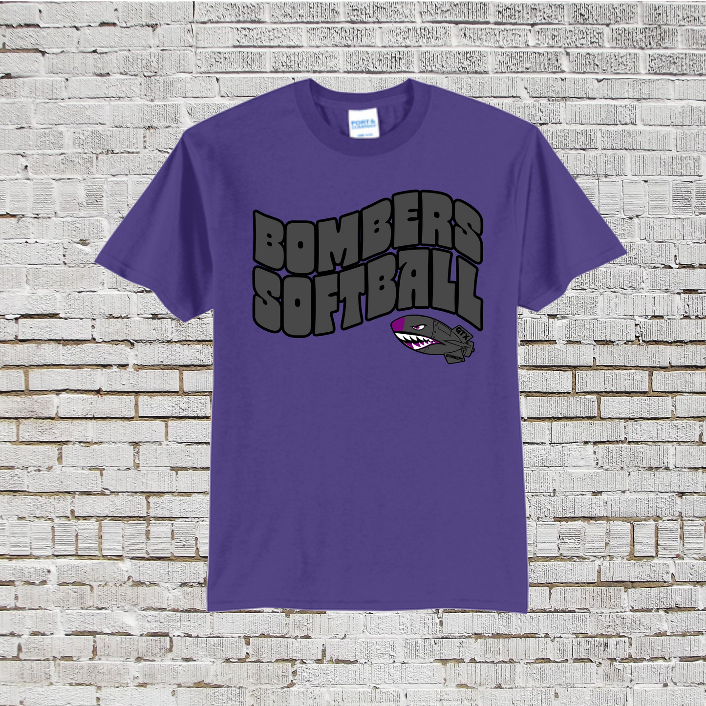 Purple GTX Bombers Softball Shirt, Bombers Tshirt, GTX Bombers Tee