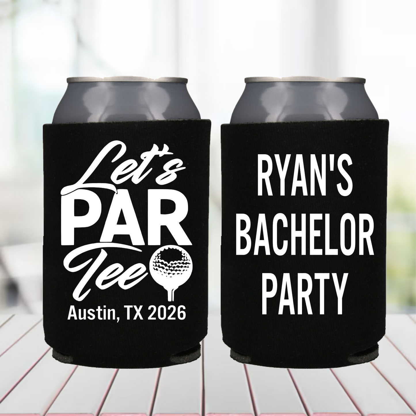 Let’s Par Tee Bachelor Party Can Coolers | Golf Bachelor Party |