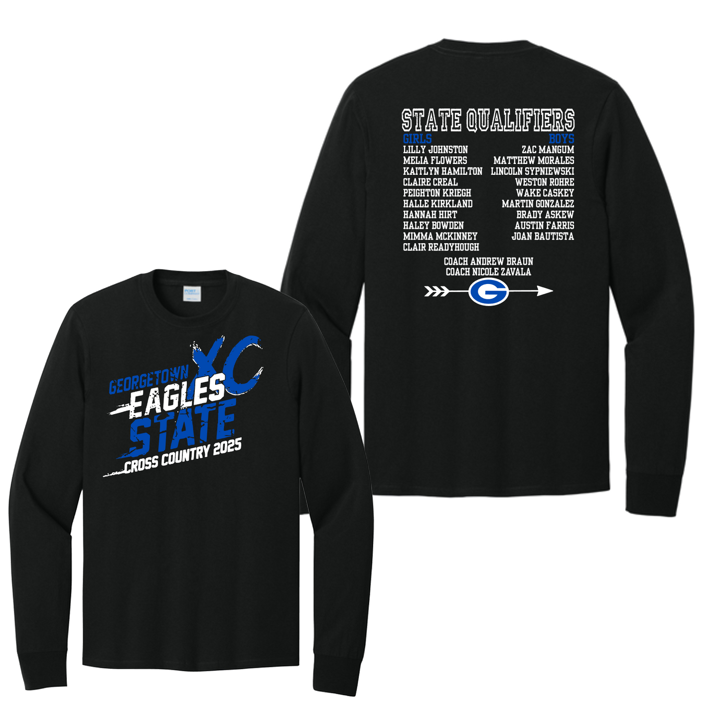 Georgetown Eagles State XC Team Shirts, Eagles Cross Country Tshirts