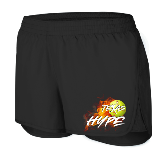 Texas Hype Softball Shorts, Hype Softball Girls Shorts, Red Running Shorts