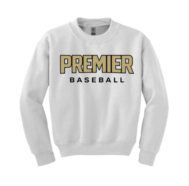 White Premier Baseball Crewneck Sweatshirt