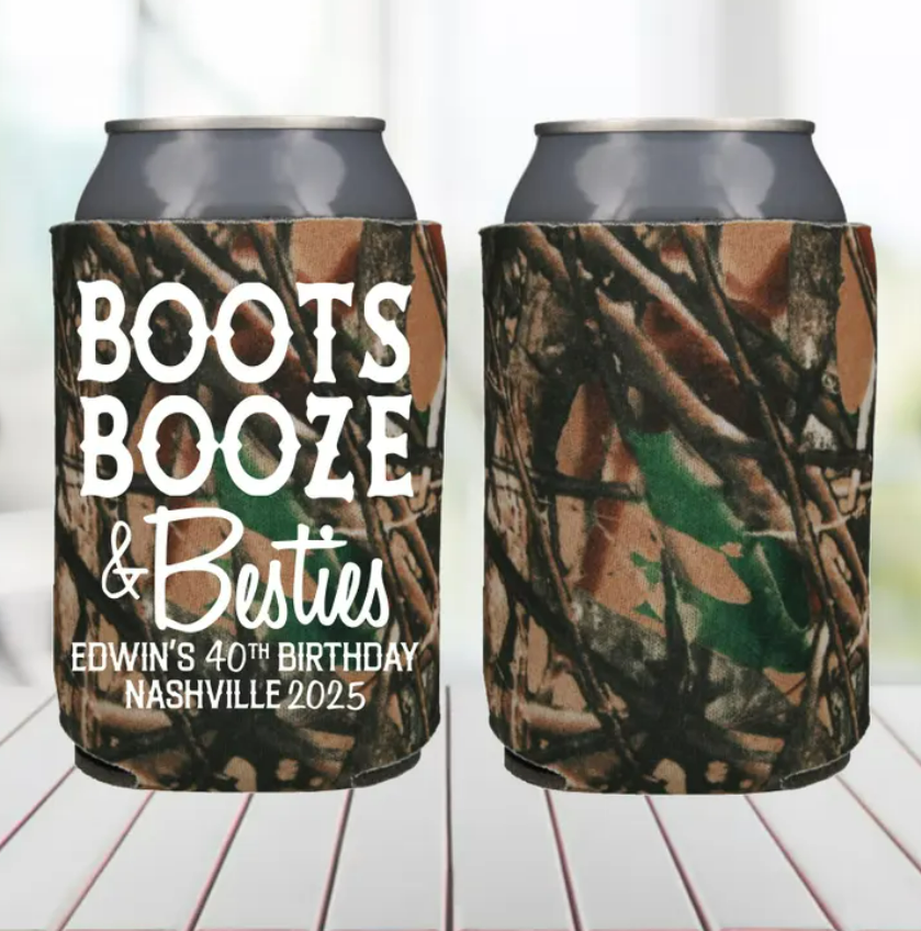 Nashville Birthday Can Coolers Boots Booze & Besties Smashed in Nash Favors Last Nash Bash Cans Bachelorette Favors Pink Can Holders