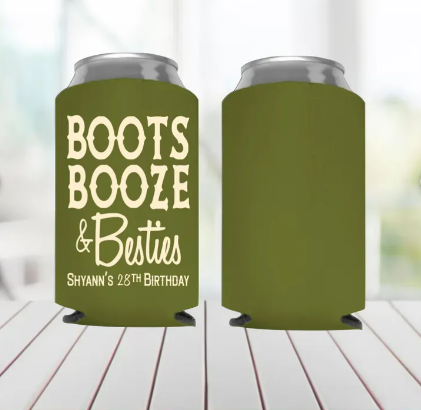 Nashville Birthday Can Coolers Boots Booze & Besties Smashed in Nash Favors Last Nash Bash Cans Bachelorette Favors Pink Can Holders