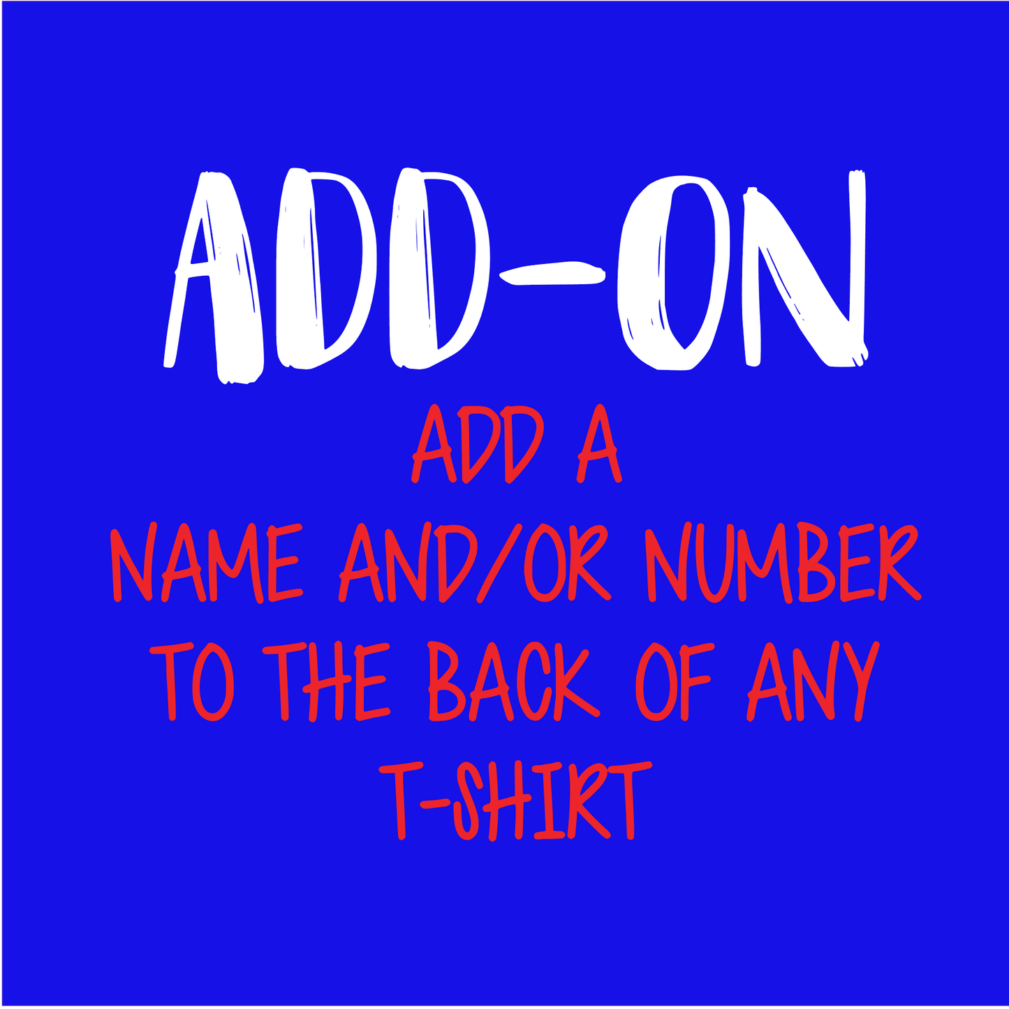 Add Name/Number to any item