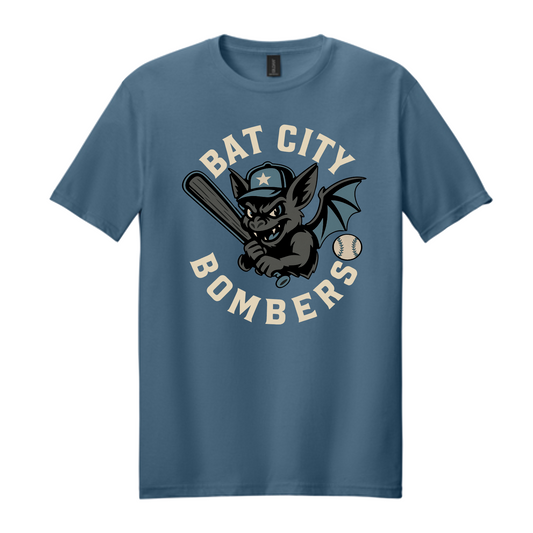 Blue Bat City Bombers Tee, Bat City Bombers Shirt, Bat City Bombers Baseball