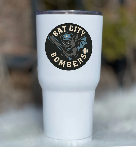 Bat City Bombers Tumbler Sticker, Bombers Logo Sticker, Water Bottle Sticker