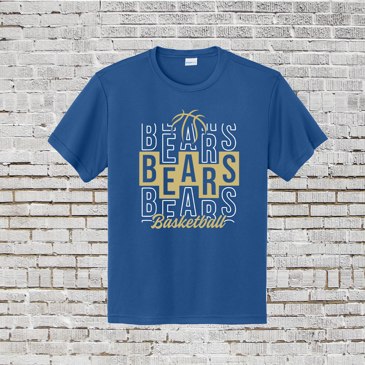 Bears Stacked Basketball Shirt – Royal Blue Tshirt