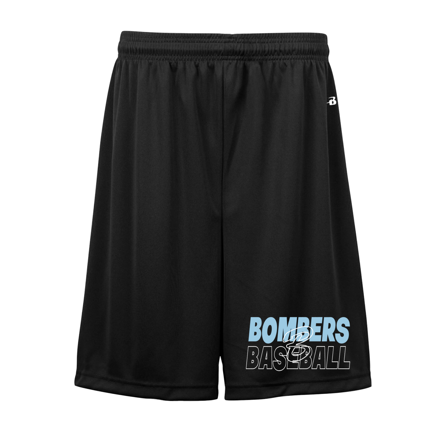 Black Men’s Training Shorts – Bombers Baseball Logo | Athletic Performance Shorts