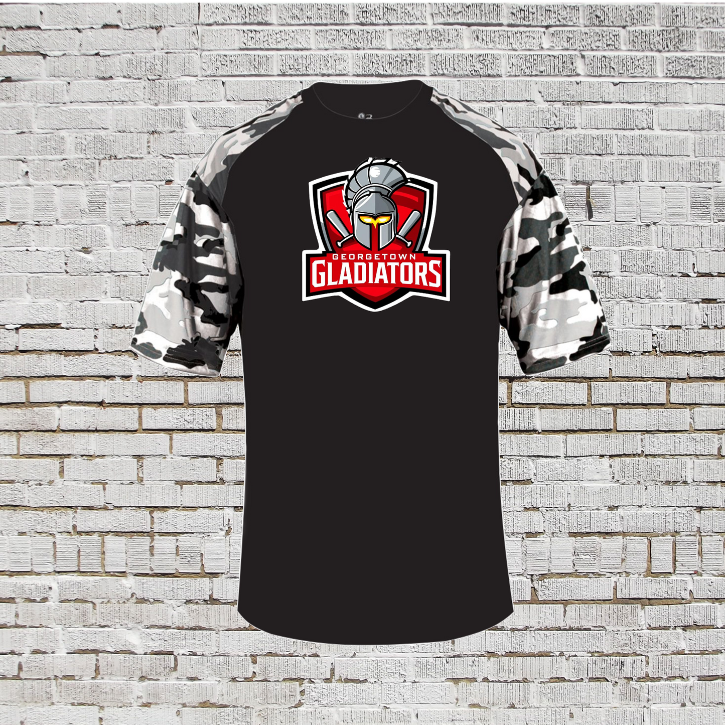 Camo Gladiators Baseball Tee, Baseball Gladiators Shirt, Georgetown Gladiators Drifit TShirt