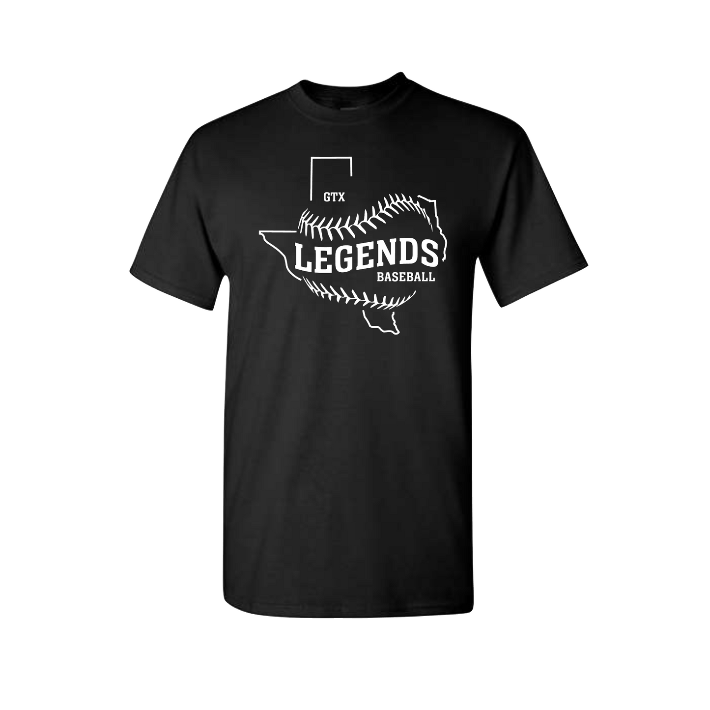 Black GTX Legends Baseball Shirt, Legends Tshirt, GTX Legends Baseball Spiritwear