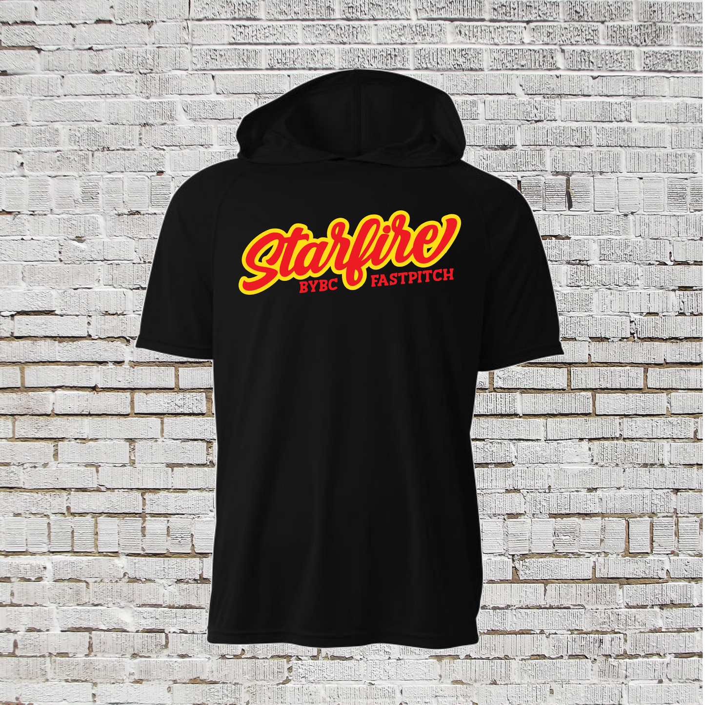 Black Starfire Fastpitch Hooded Tee, Starfire Softball Tshirt, Starfire Spiritwear