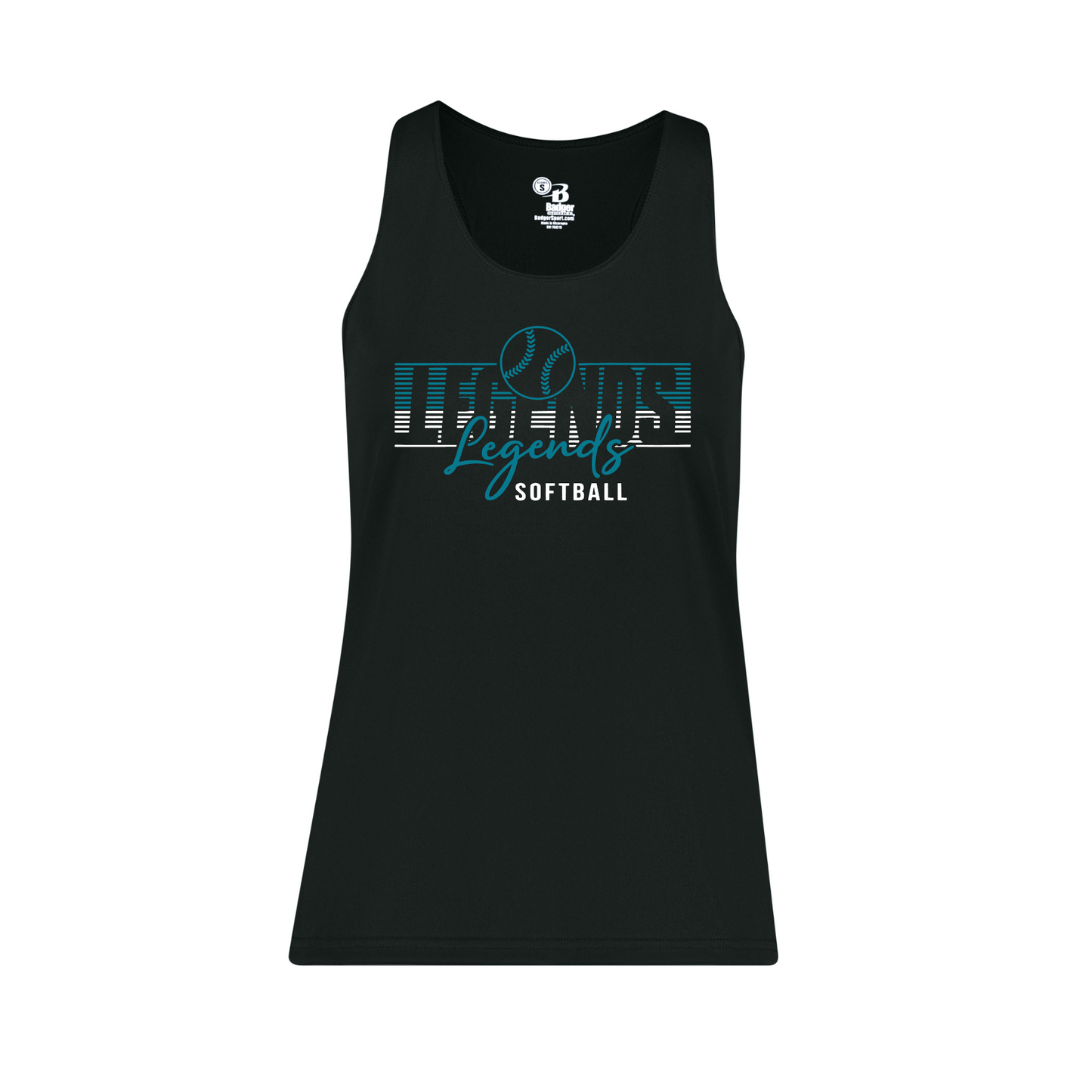 Legends Softball Women’s Black Racerback Tank