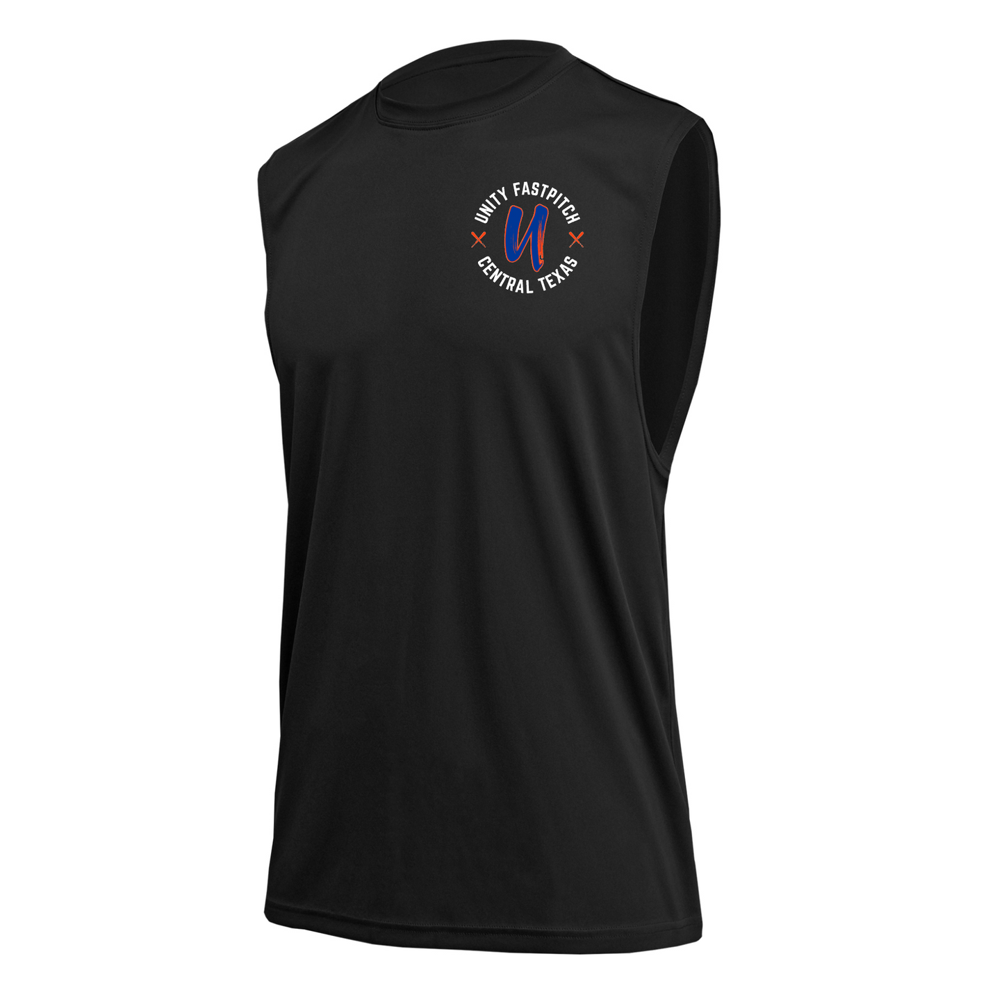 Black Unity Fastpitch Muscle Tank – Unity Fastpitch Logo | Performance Softball Training Top