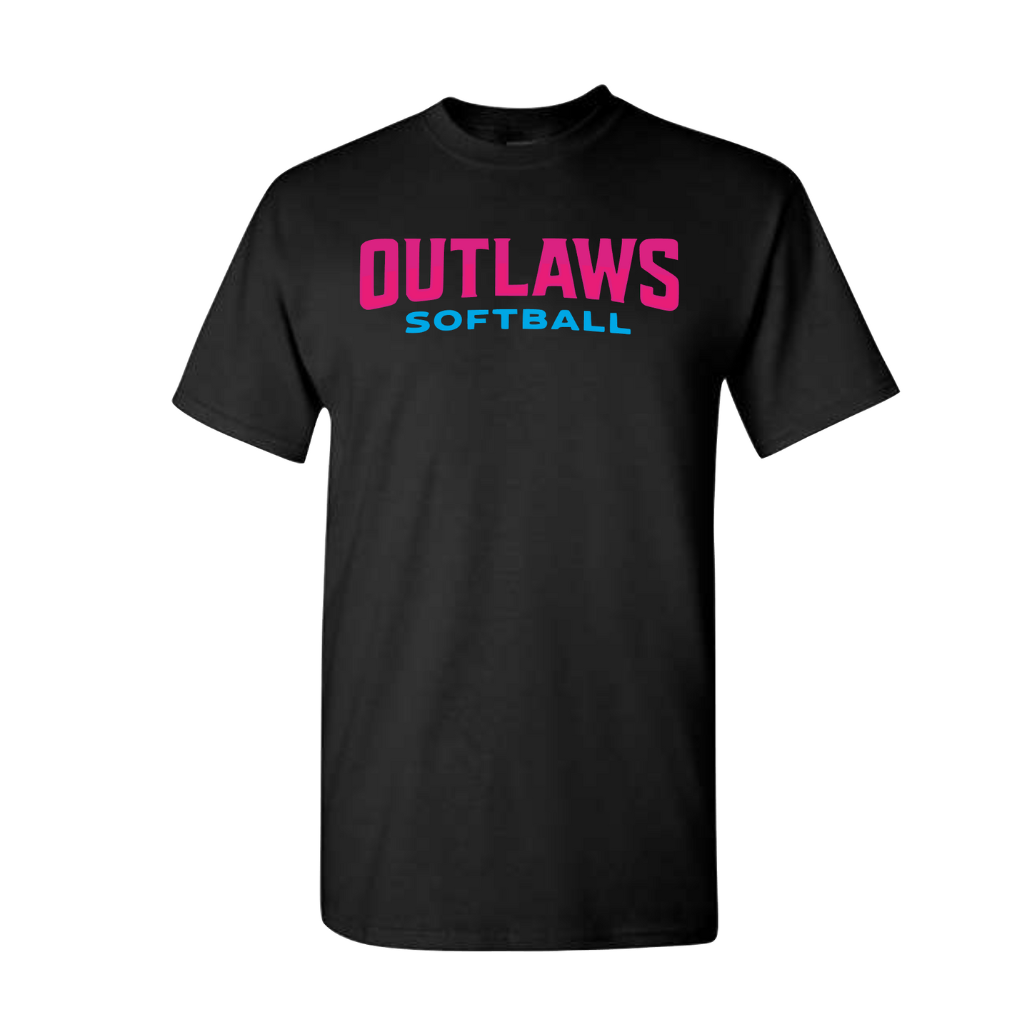 Outlaws Softball Black T-Shirt | Outlaws Softball Fan Shirt