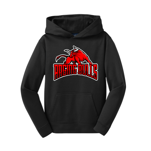 Black Raging Bulls Hoodie, Raging Bulls Baseball Sweatshirt, Black Hoodie