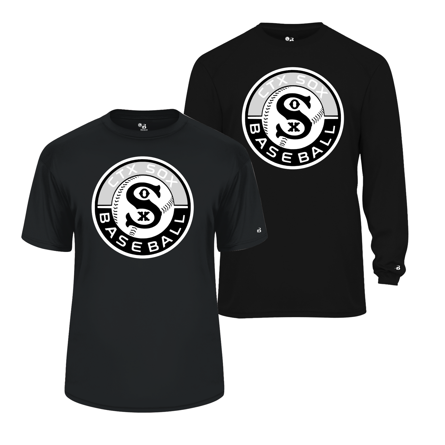 Black Round CTX Sox Baseball Tshirt, Sox Baseball White Shirt, Longsleeve Sox Baseball Tee