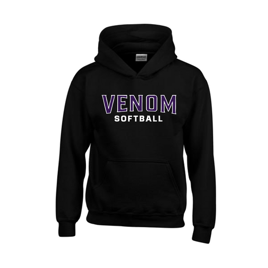 Black Venom Softball Hoodie, Venom Fastpitch Sweatshirt, Black Hoodie