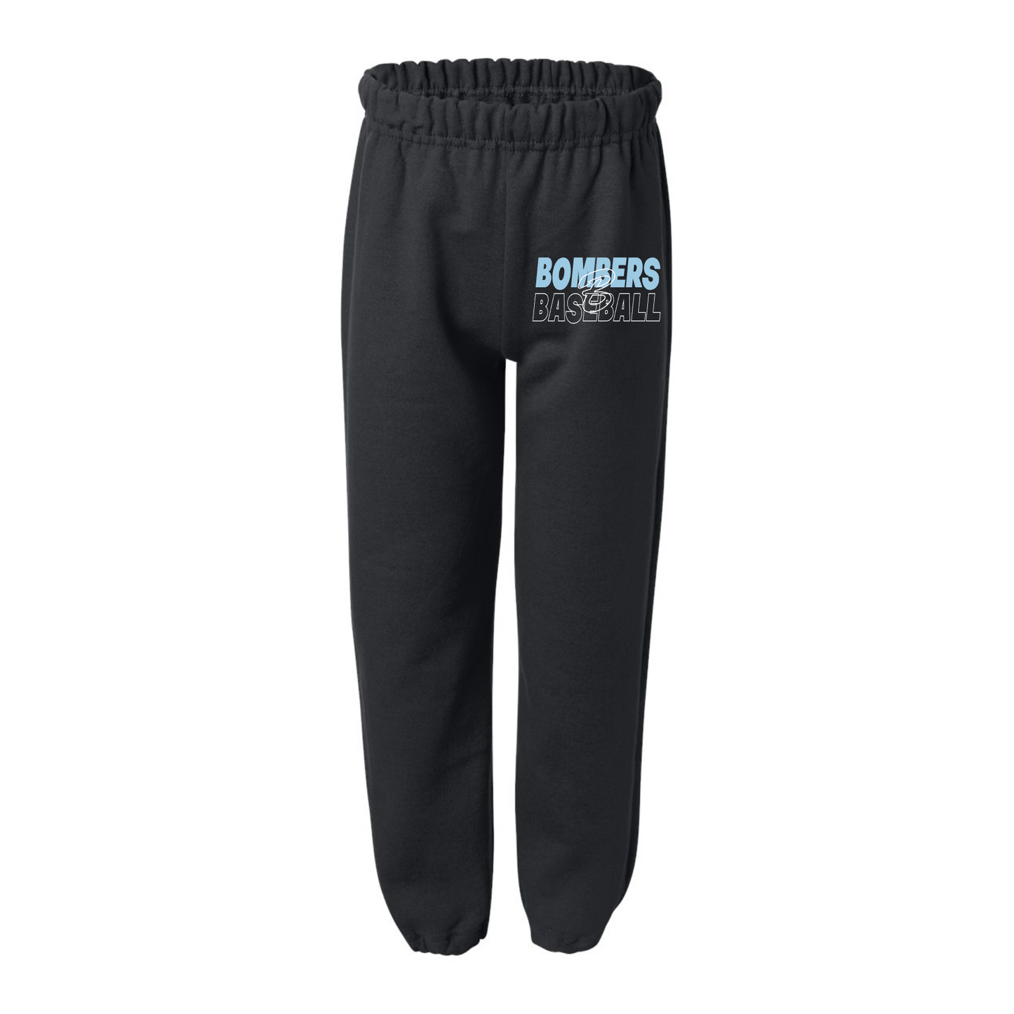 Black Cotton Sweatpants, Georgetown Bombers Pants, Bombers Baseball Sweatpants