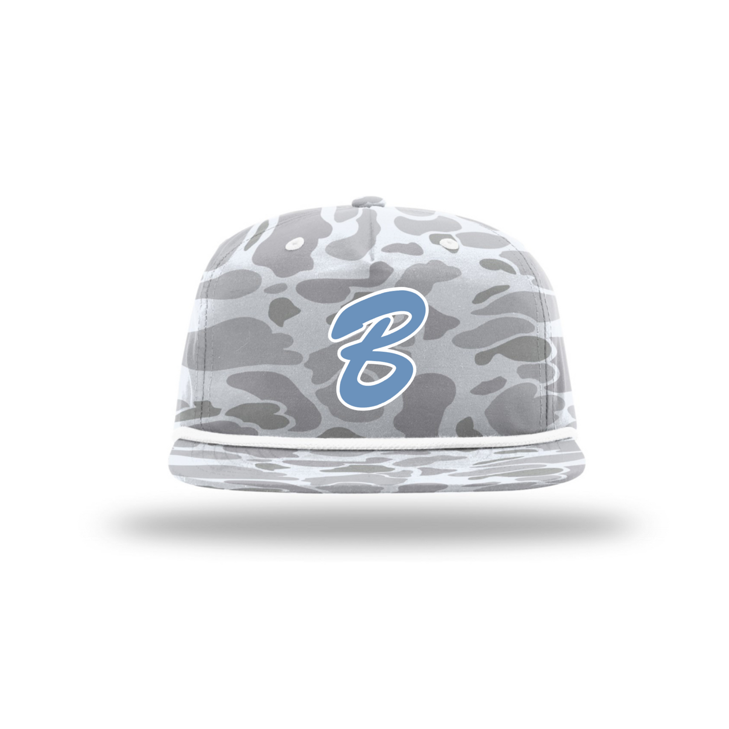 Bombers Script "B" Gray Camo Flat Bill Hat