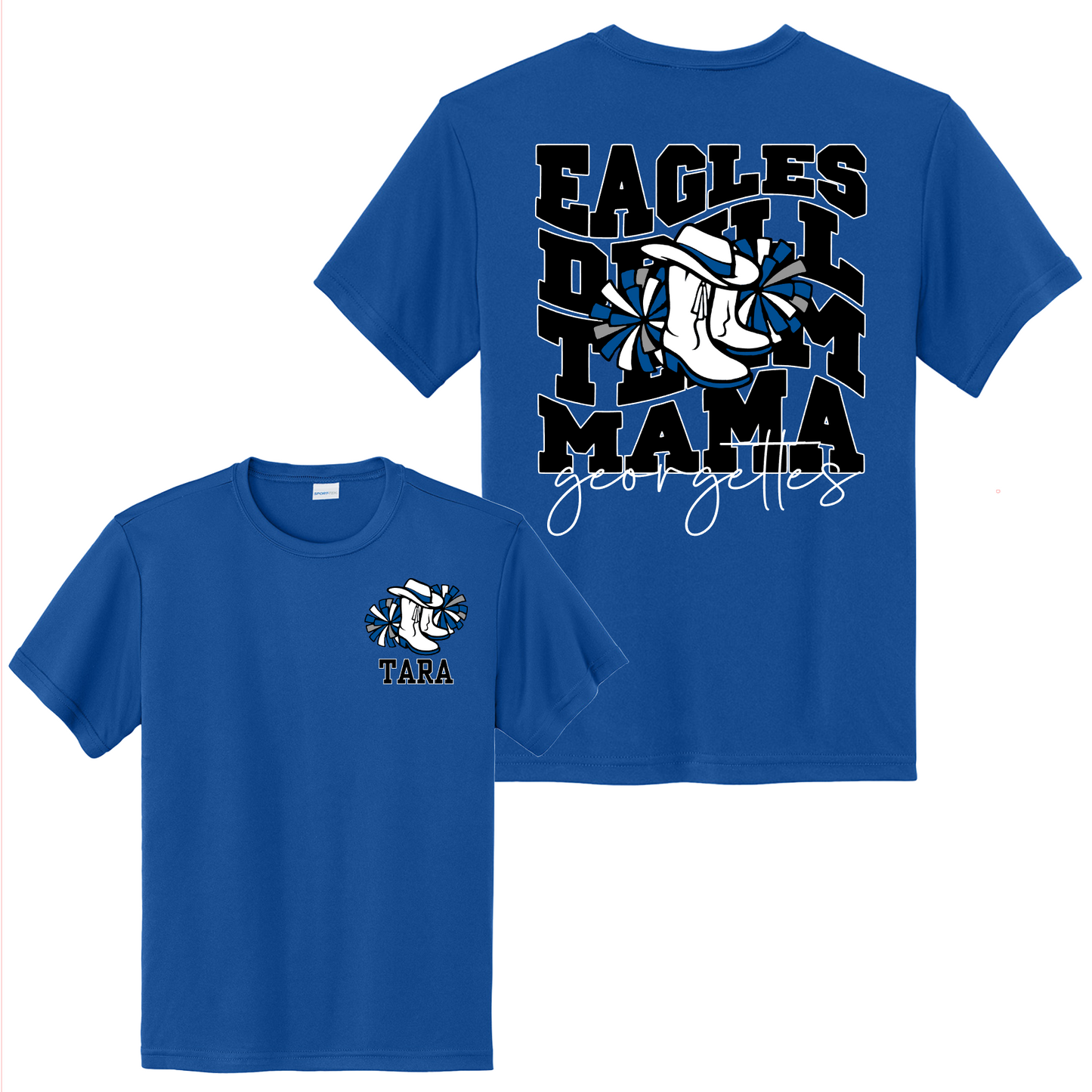 Royal Blue Drill Team Mom Shirt, Drill Mom GHS Eagles Tee, Drill Team Name Shirt, Georgettes Tshirt