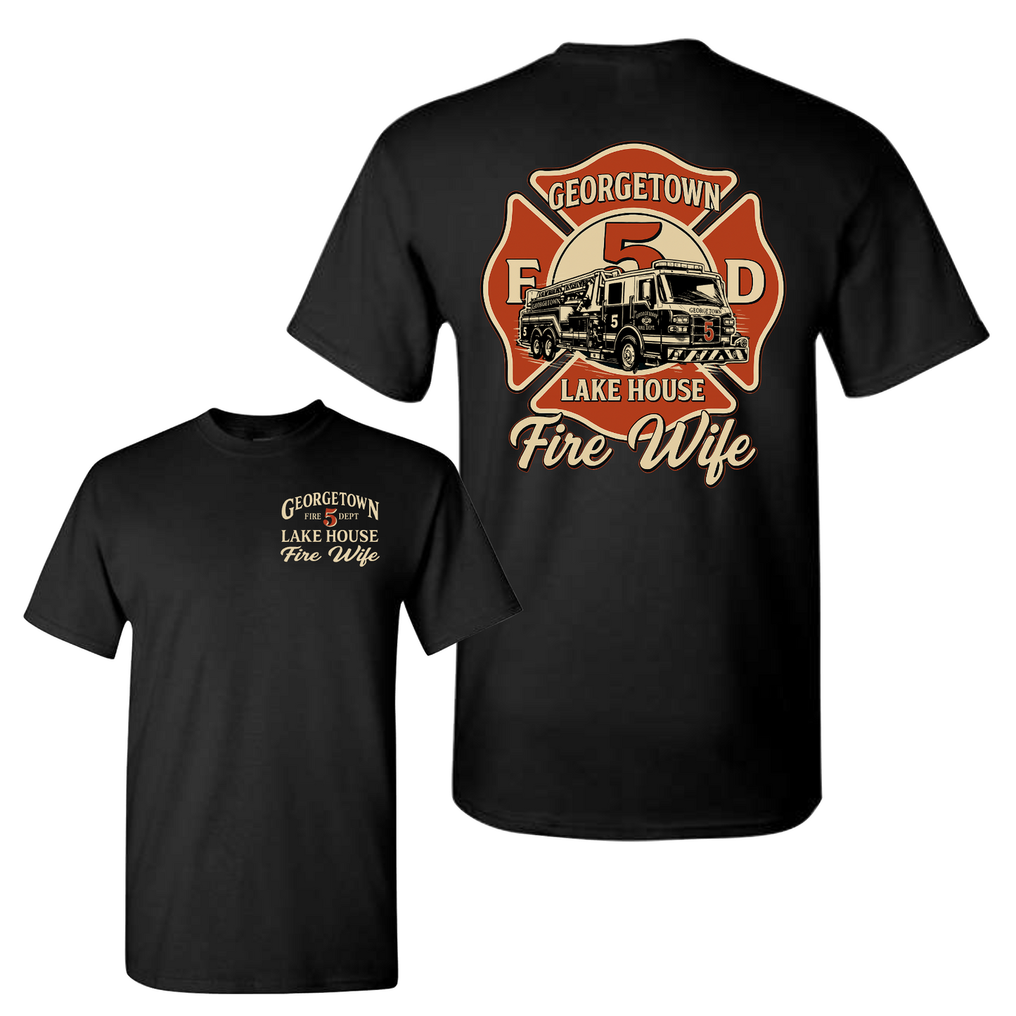 Fire Wife Shirt – Georgetown Fire Department Graphic Tee | Firefighter Wife Apparel