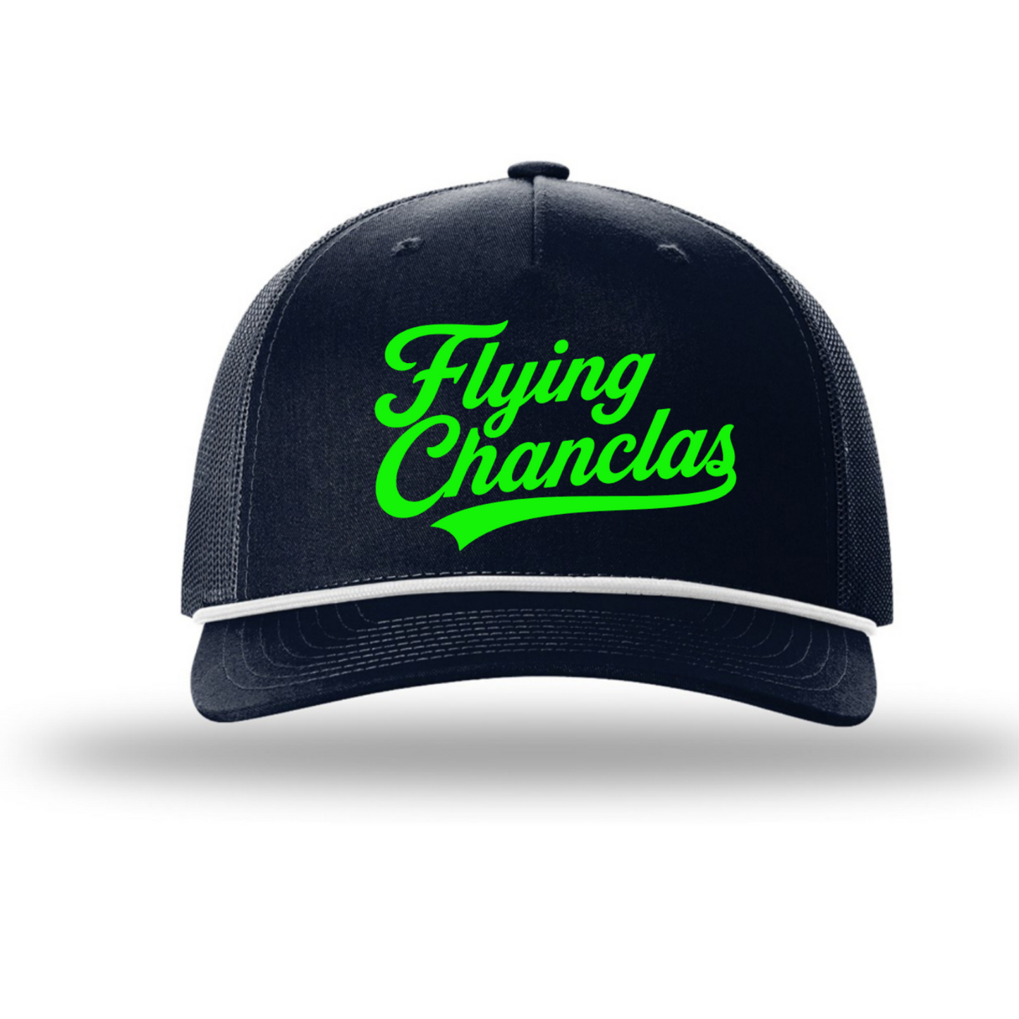 Navy Cap with Flying Chanclas' on a white backgroundl