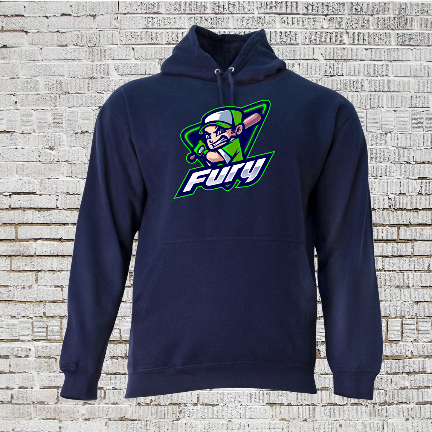 Fury Baseball Hoodie, Navy Blue Hoodie, Fury Baseball Sweatshirt