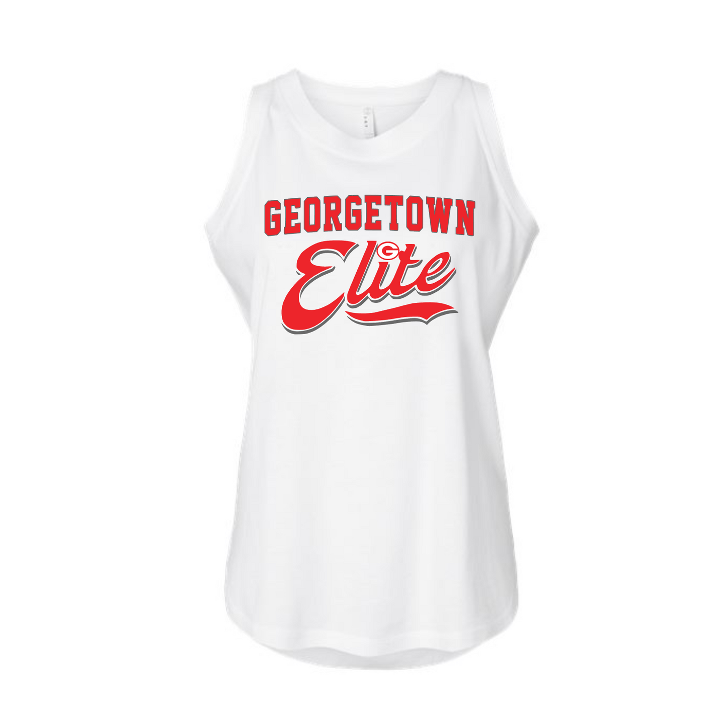 Georgetown Elite Tank Top, Elite Camo Logo Tank, Eilte White Tank, Elite Softball Womens Shirt