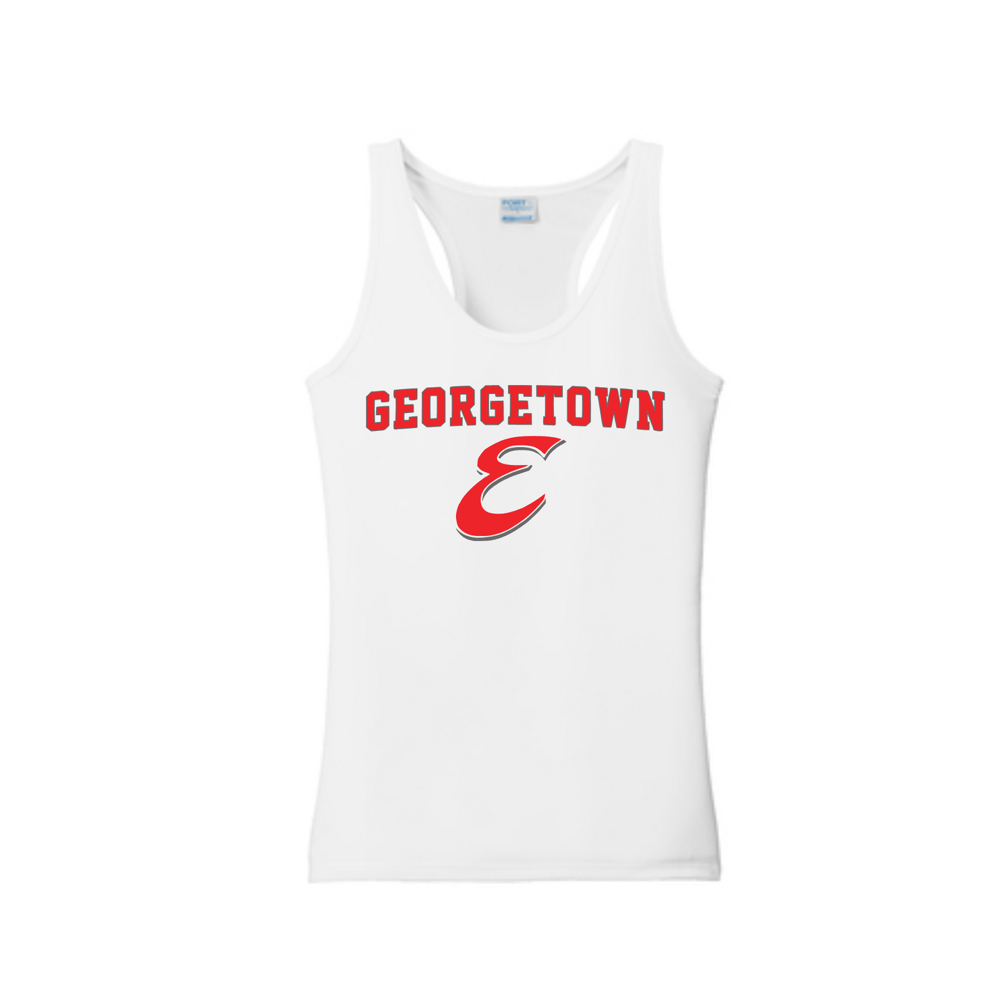 Georgetown Elite White Tank Top, Women's Elite Allstars Tank, Racerback Tank Top, Georgetown Softball Tank