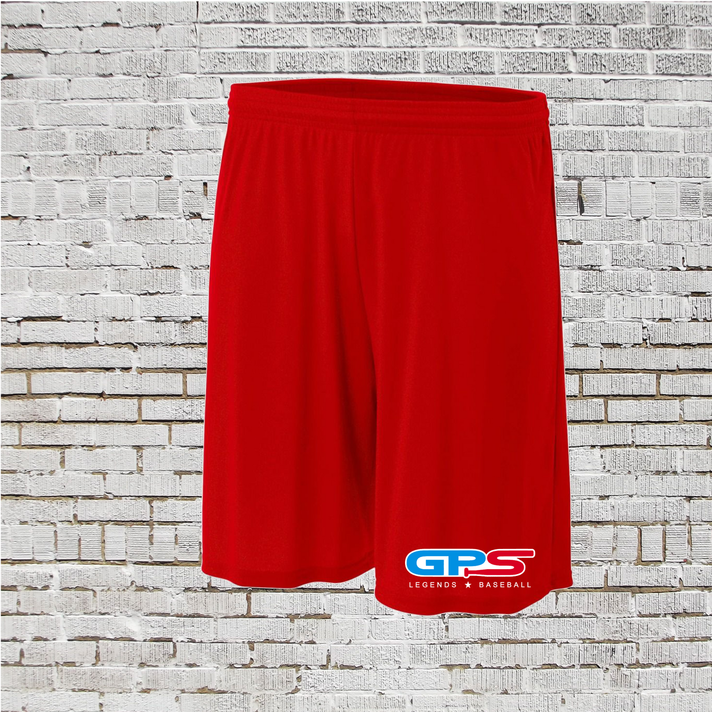 Legends Red Shorts, Legends Red Drifit Shorts, Legends Baseball Shorts, Baseball Shorts