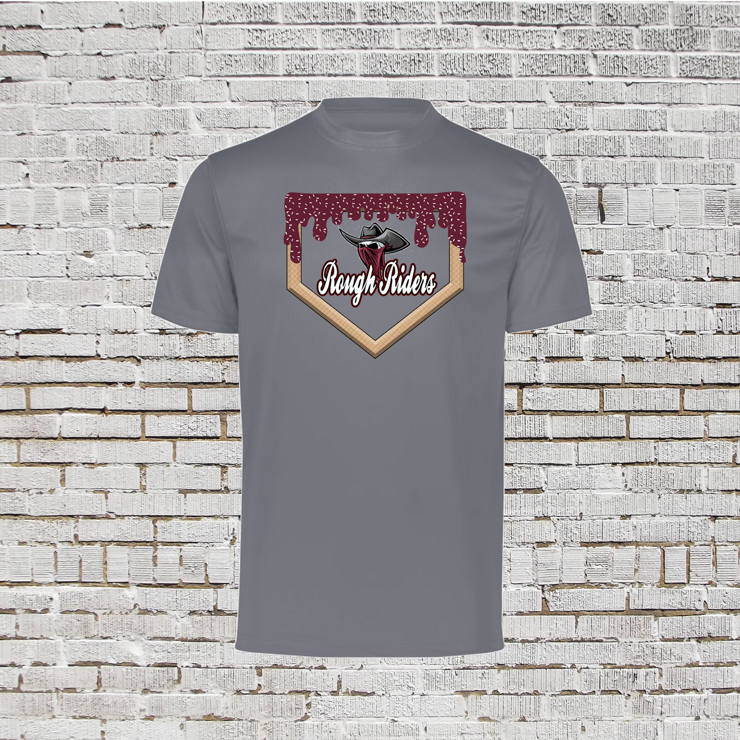 Gray Rough Riders Tee, Ice Cream Drip Rough Riders Tshirt