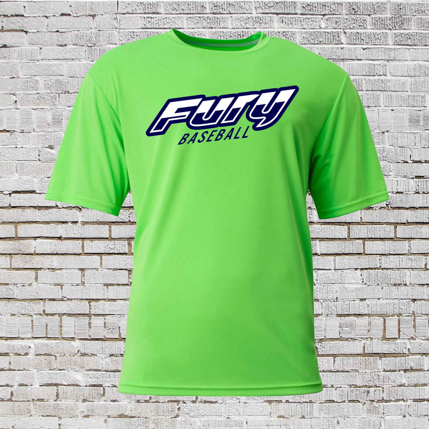 Drifit Fury Baseball Long Sleeve Tshirt, Green Fury Tee, Fury Baseball Logo Shirt