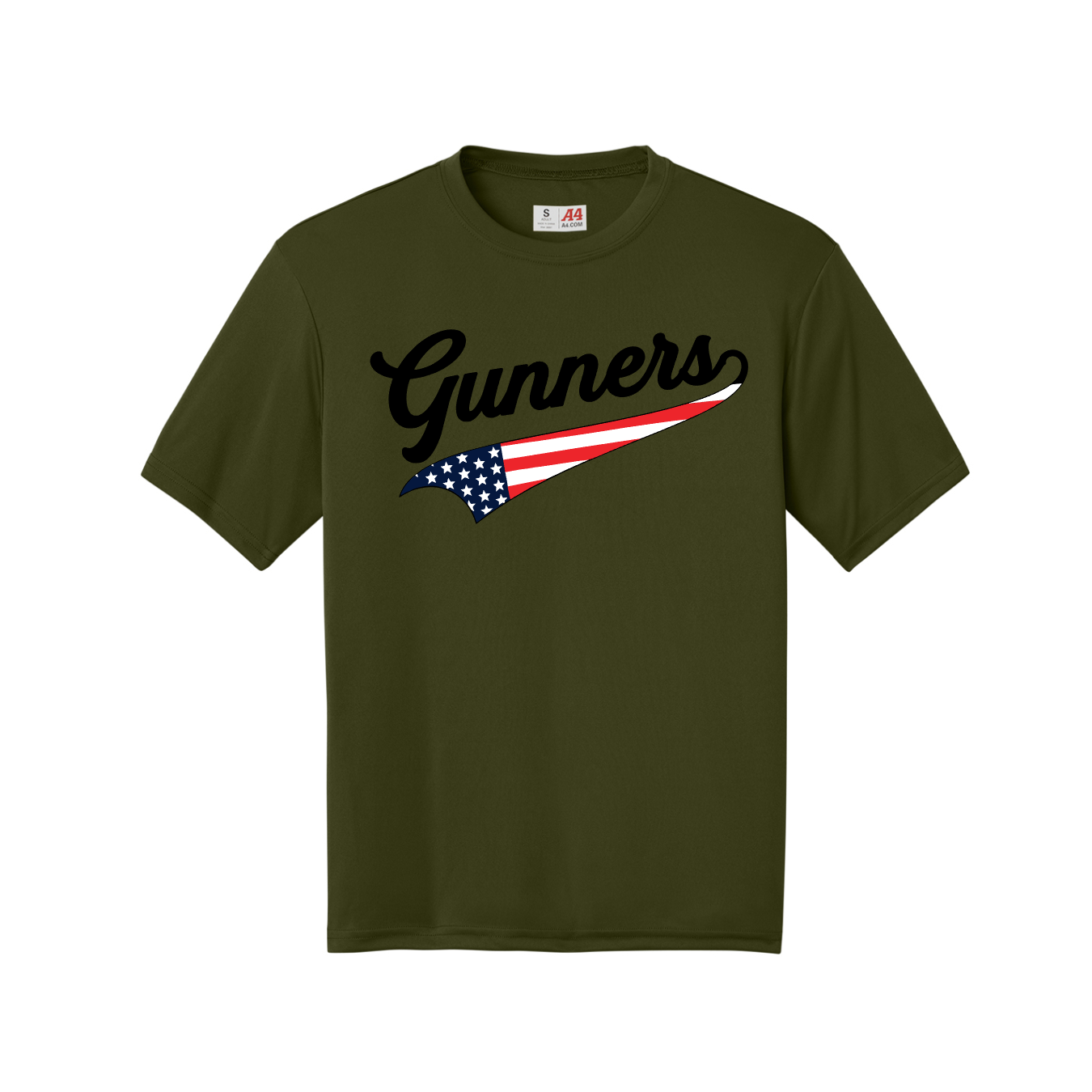 Gunners Baseball Patriotic Performance Tee – Military Green
