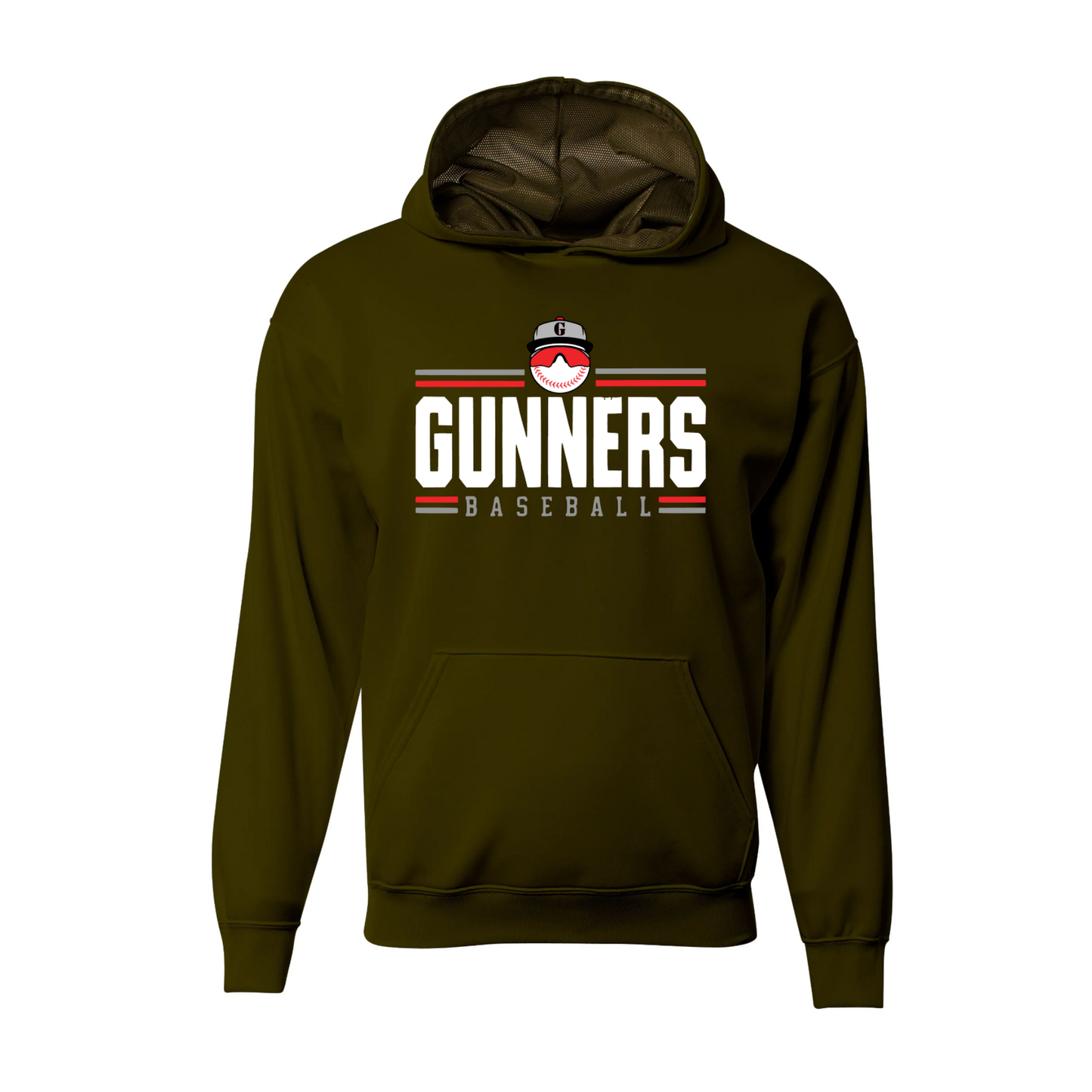 Gunners Baseball Military Green Hoodie | Gunners Baseball Spirit Wear