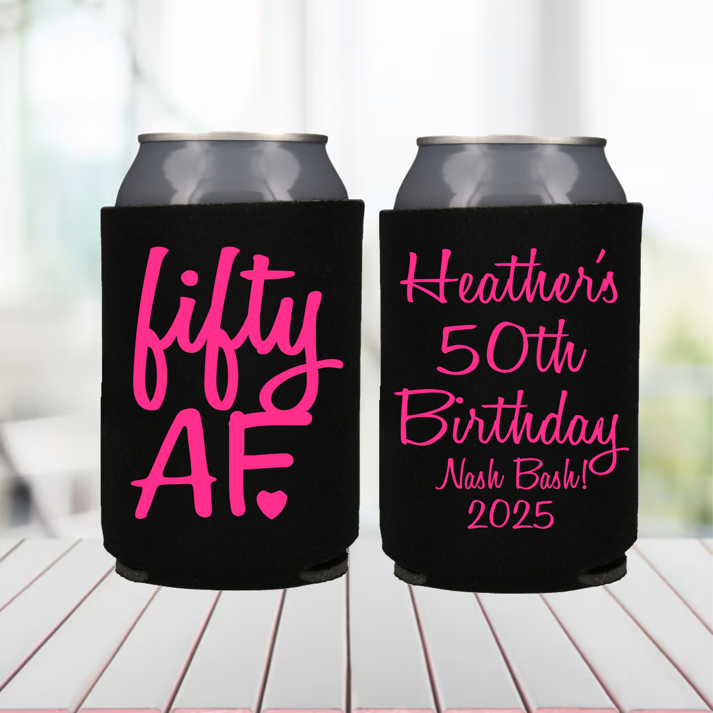 Fifty AF Cans 50th Birthday Can Coolers Cheers to 50 Years Birthday Party Can Coolers Can Coolers for 50th Birthday Favor Birthday Bash