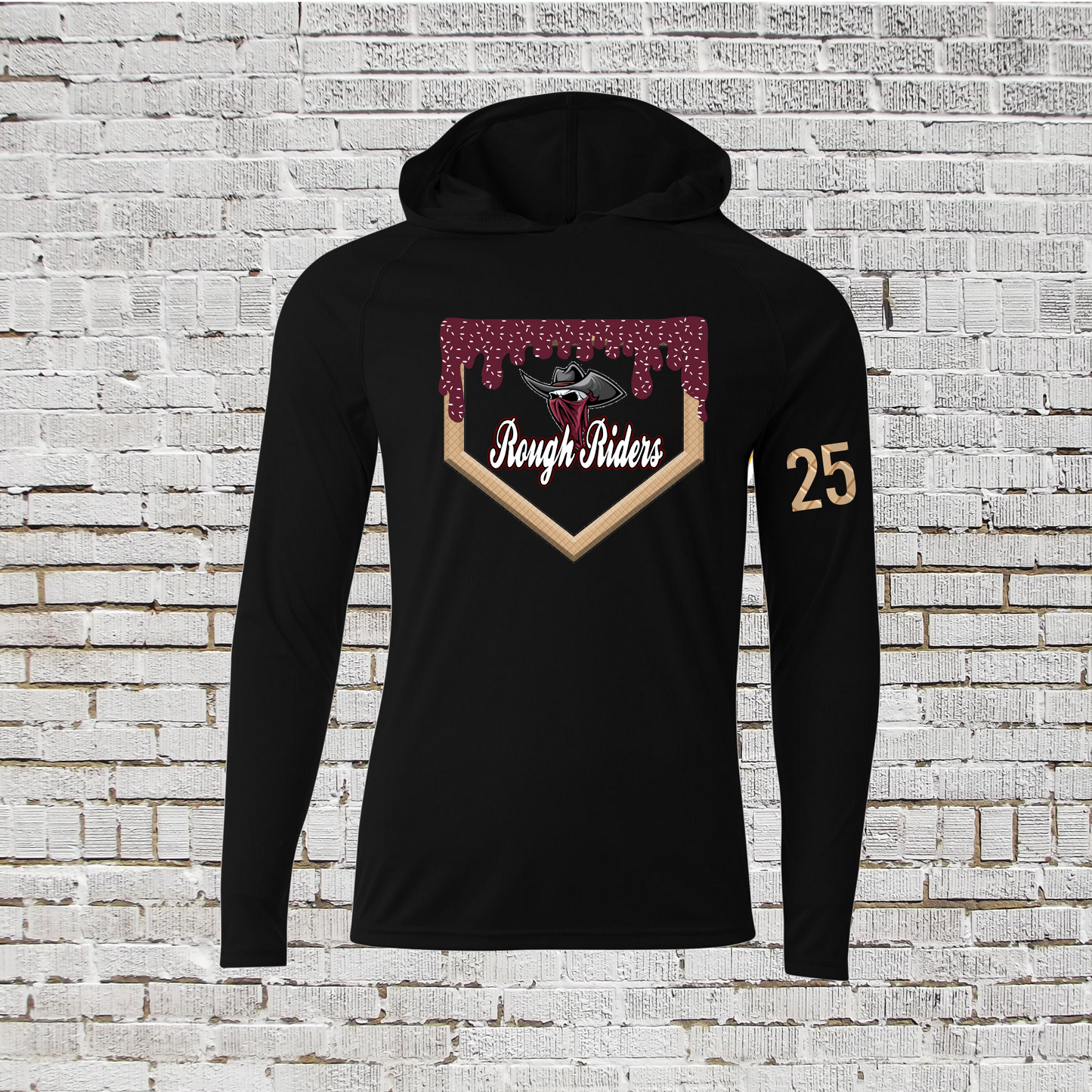 Rough Riders Drip Homeplate Hoodie Tee, Rough Riders Ice Cream Drip Spirit Wear, Rough Riders Drip