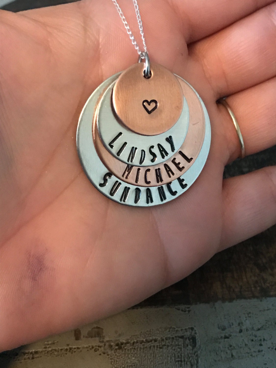 Name Necklace Grandma Necklace Handstamped Necklace Copper Jewelry Personalized Necklace Gift for Mimi Gift for Grandma Mothers Day Gift