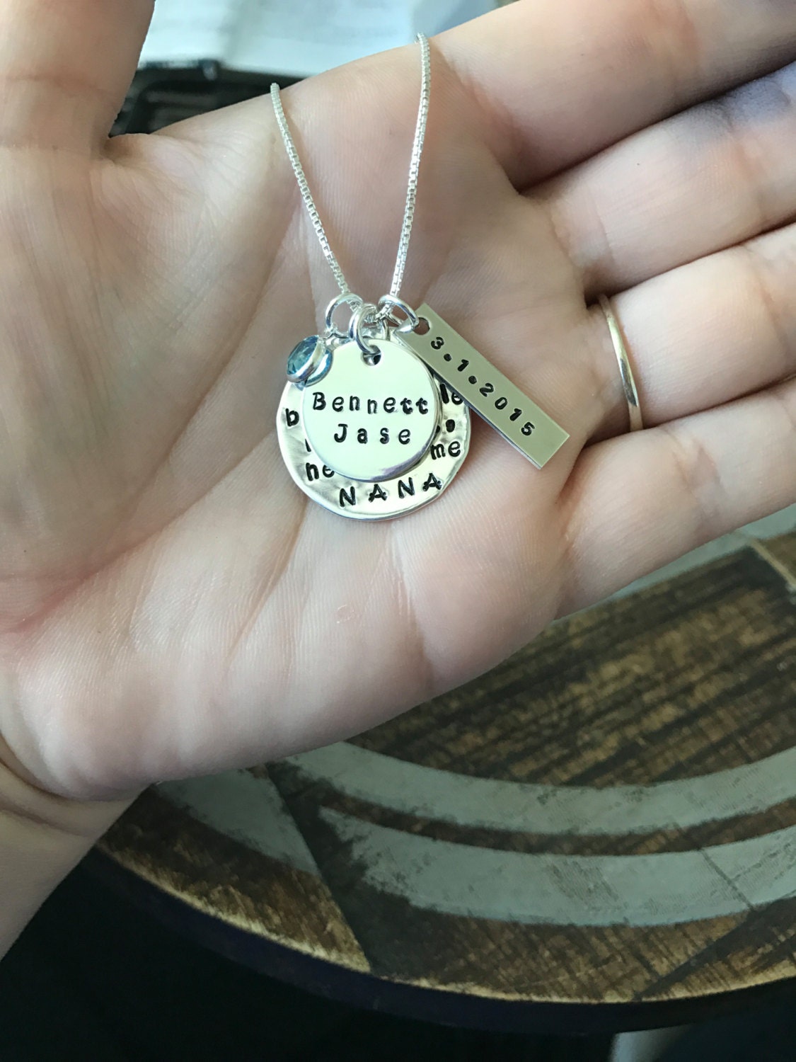 Nana Necklace There this boy who stole my heart Handstamped Necklace Personalize Jewelry Mothers Day Gift Grandma Jewelry Custom Necklace