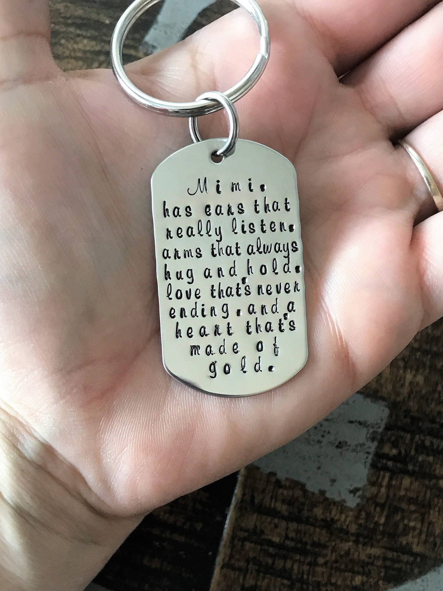 Mimi Keychain Grandma Keychain Handstamped Keychain Gift for Mom Gift for Grandma Custom Keychain Handstamped Gift Mothers Day Gift